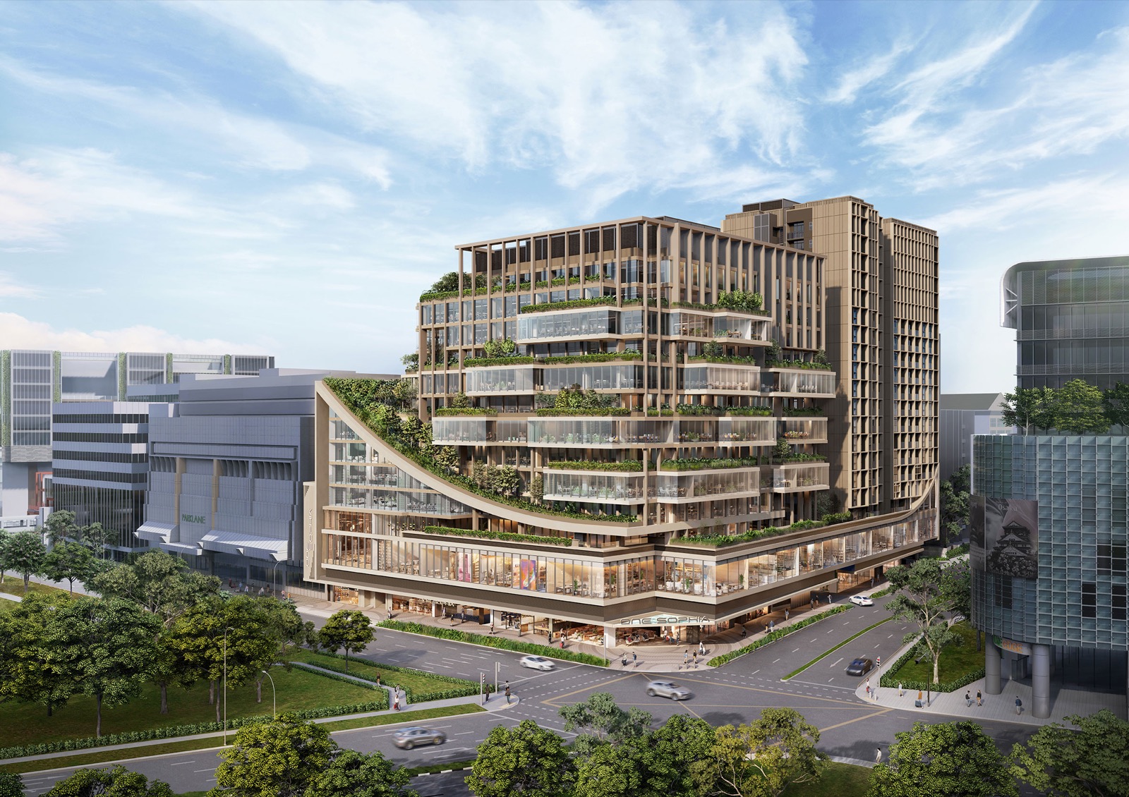 The Collective at One Sophia exterior rendering